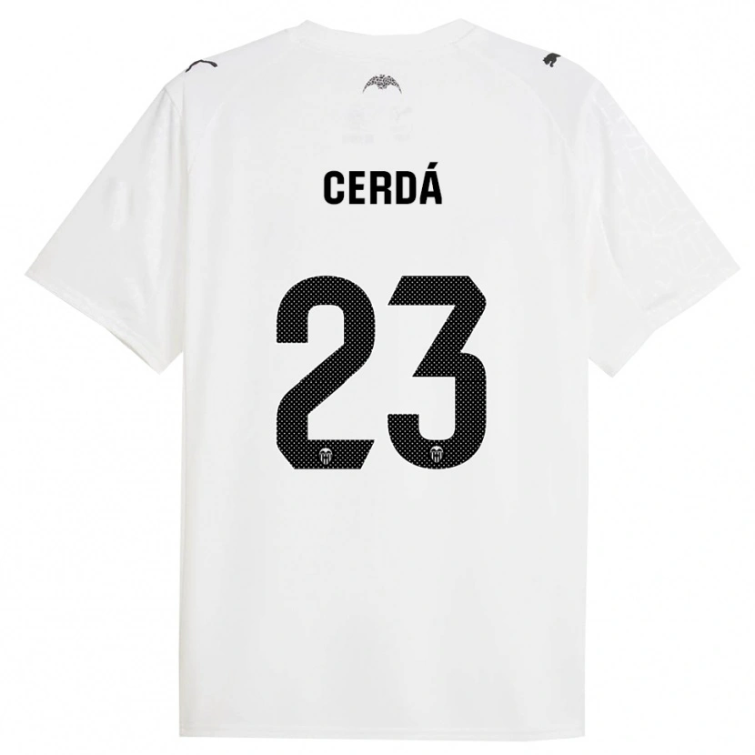 Danxen Kobiety Alex Cerdá #23 Biało-Czarny Domowa Koszulka 2025/26 Koszulki Klubowe