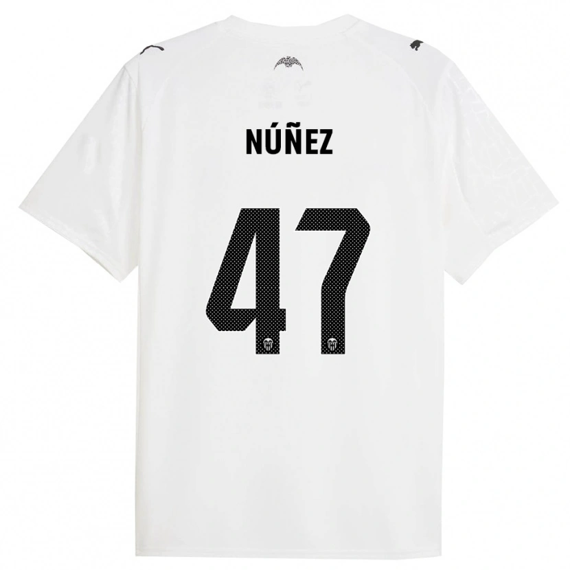 Danxen Kobiety Lucas Núñez #47 Biało-Czarny Domowa Koszulka 2025/26 Koszulki Klubowe
