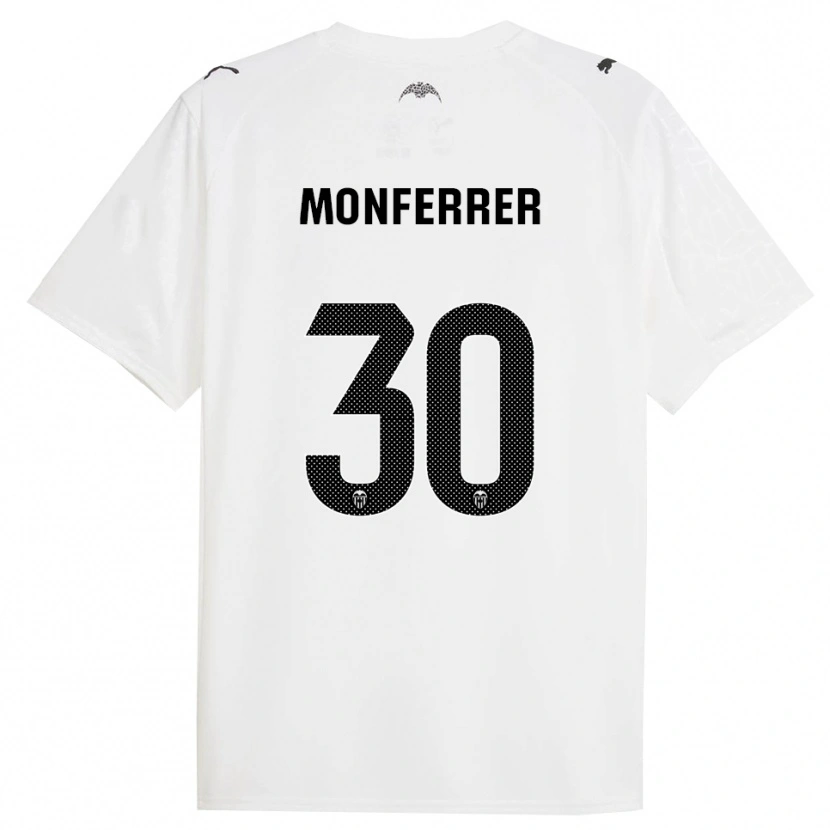 Danxen Kobiety Miguel Monferrer #30 Biało-Czarny Domowa Koszulka 2025/26 Koszulki Klubowe