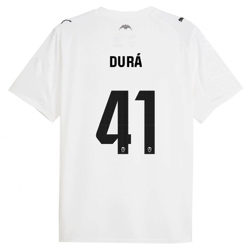 Danxen Kobiety Jaume Durá #41 Biało-Czarny Domowa Koszulka 2025/26 Koszulki Klubowe