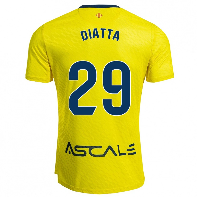 Danxen Kobiety Alassane Diatta #29 Żółto-Granatowy Domowa Koszulka 2025/26 Koszulki Klubowe