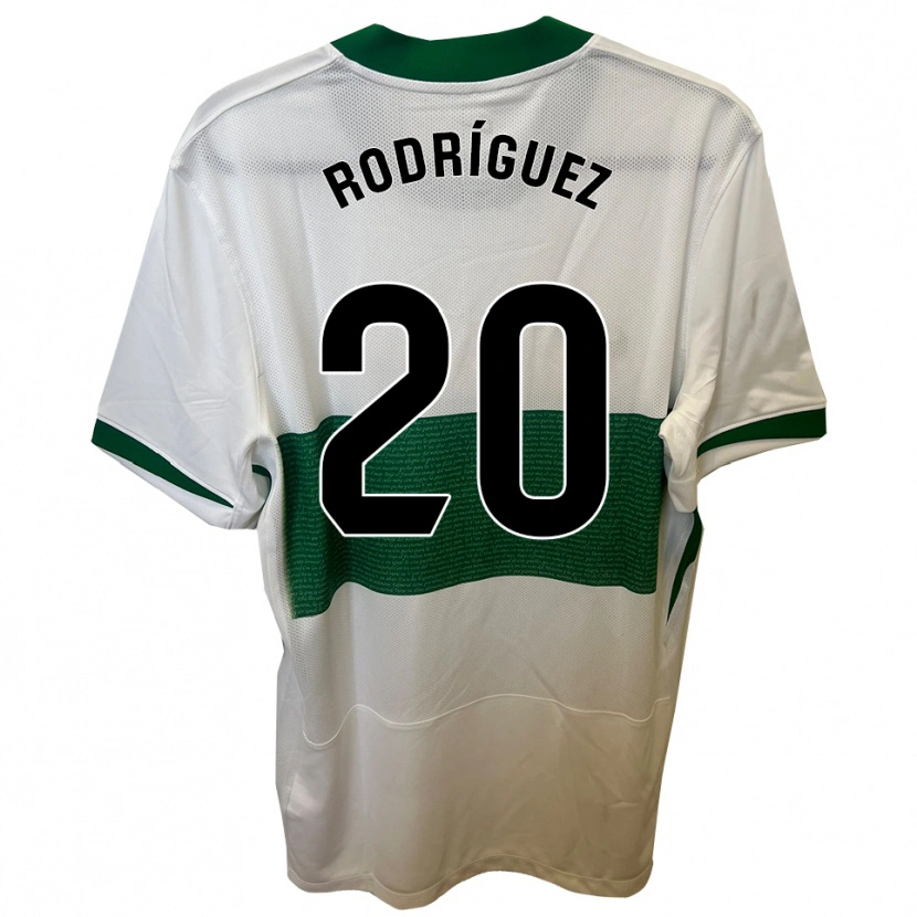 Danxen Kobiety David Rodríguez #20 Biało-Zielony Domowa Koszulka 2025/26 Koszulki Klubowe