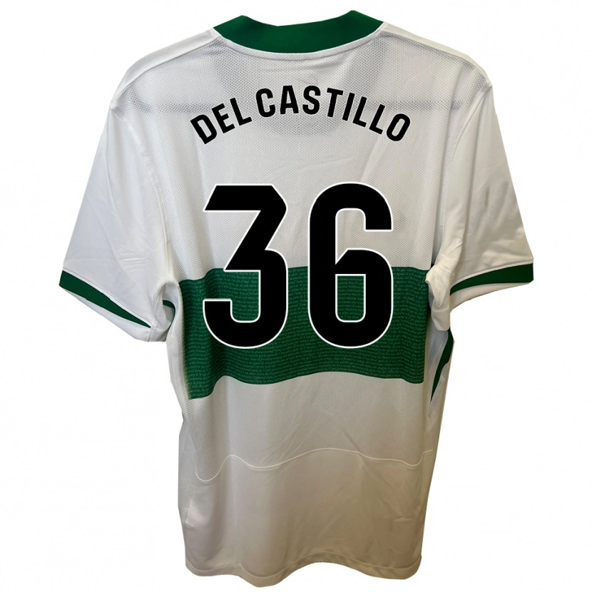 Danxen Kobiety Gonzalo Del Castillo #36 Biało-Zielony Domowa Koszulka 2025/26 Koszulki Klubowe