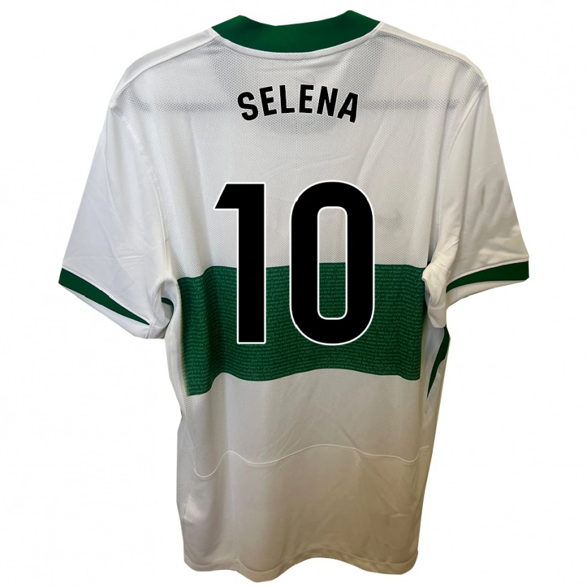 Danxen Kobiety Selena Del Carmen Salas Alonso #10 Biało-Zielony Domowa Koszulka 2025/26 Koszulki Klubowe