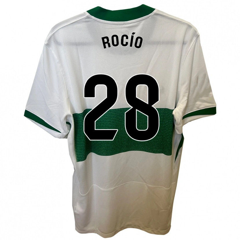 Danxen Kobiety Rocío Rodríguez Jiménez #28 Biało-Zielony Domowa Koszulka 2025/26 Koszulki Klubowe