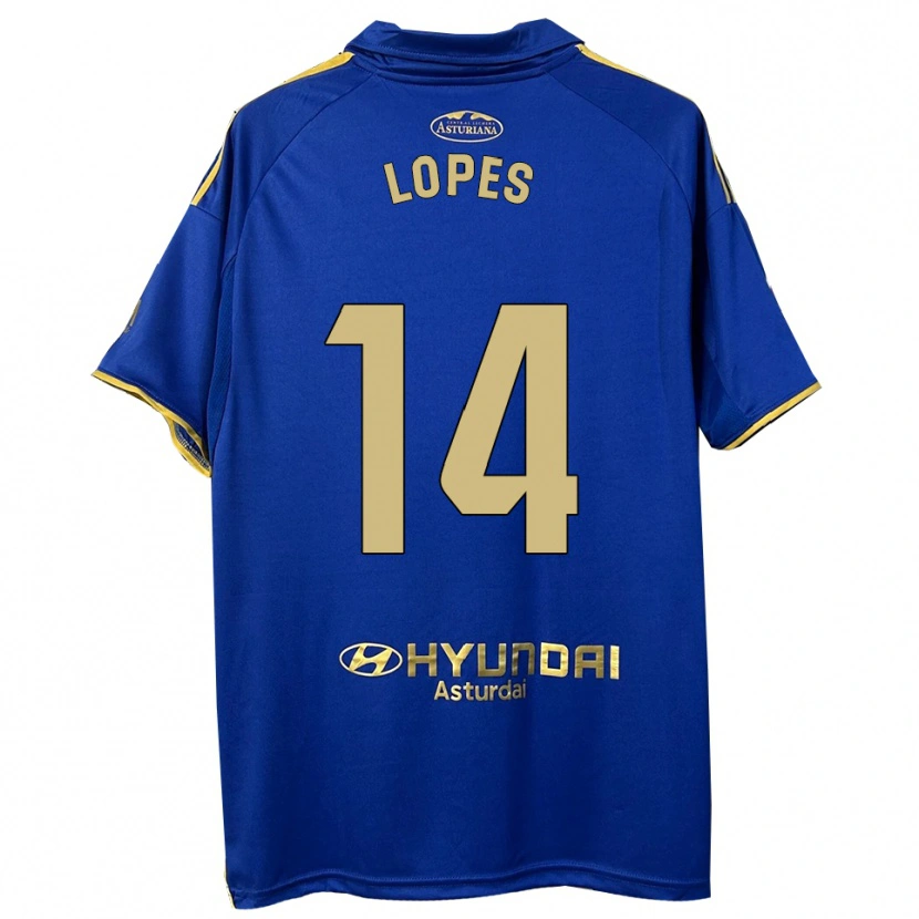 Danxen Kobiety Adrián Lopes #14 Niebiesko-Złoty Domowa Koszulka 2025/26 Koszulki Klubowe