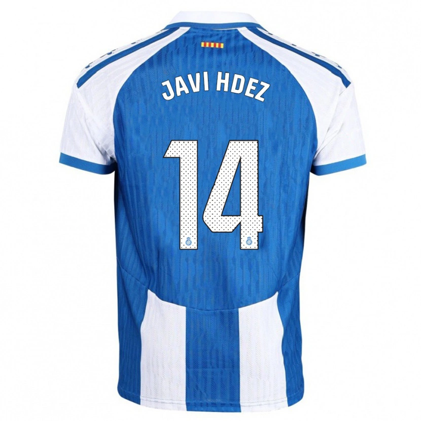 Danxen Kobiety Javi Hernández #14 Niebiesko-Biały Domowa Koszulka 2025/26 Koszulki Klubowe