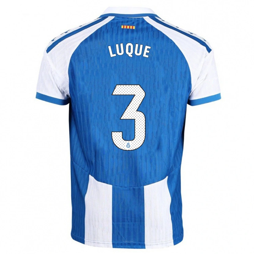 Danxen Kobiety Gerard Luque #3 Niebiesko-Biały Domowa Koszulka 2025/26 Koszulki Klubowe