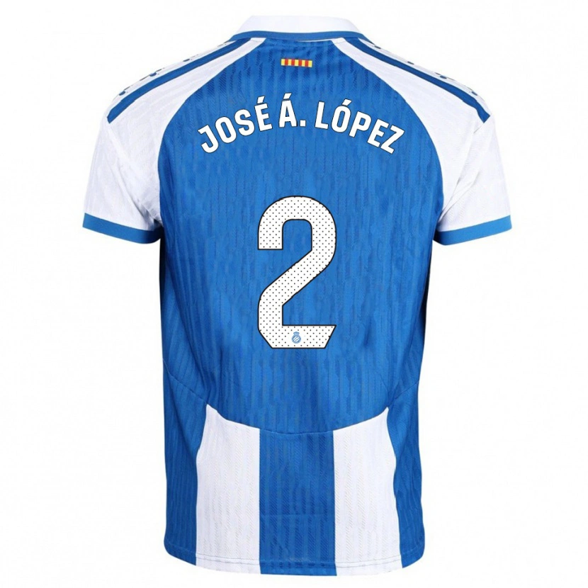 Danxen Kobiety José Ángel López #2 Niebiesko-Biały Domowa Koszulka 2025/26 Koszulki Klubowe
