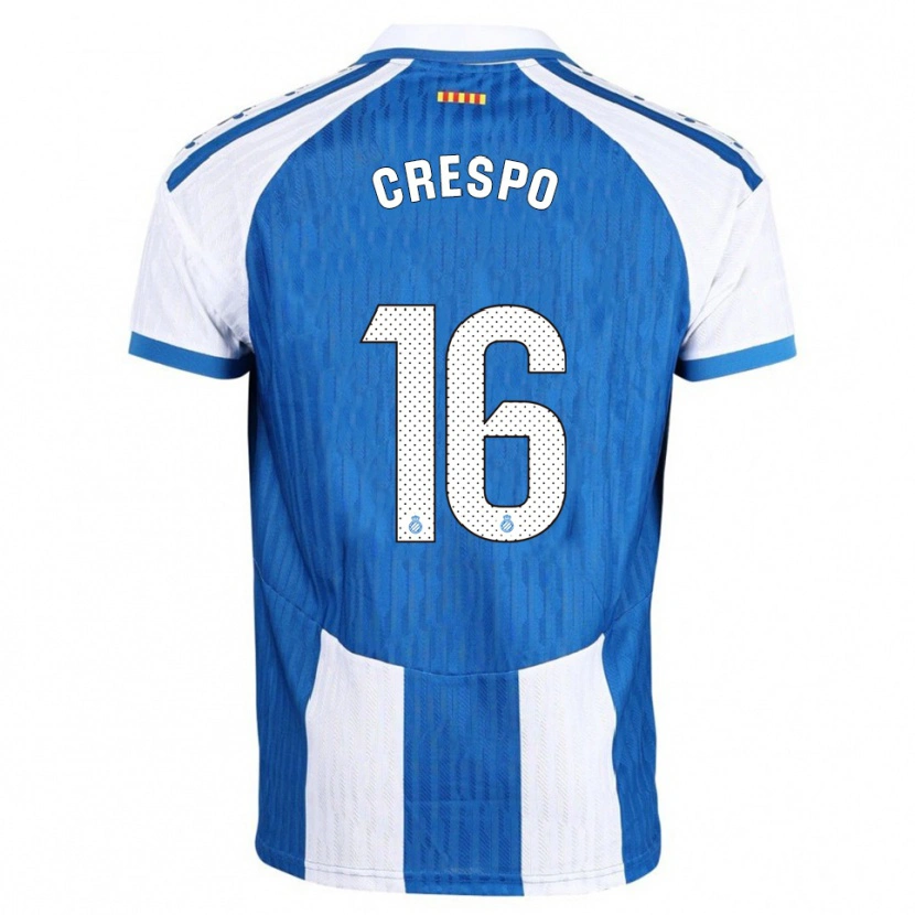 Danxen Kobiety Hugo Crespo #16 Niebiesko-Biały Domowa Koszulka 2025/26 Koszulki Klubowe