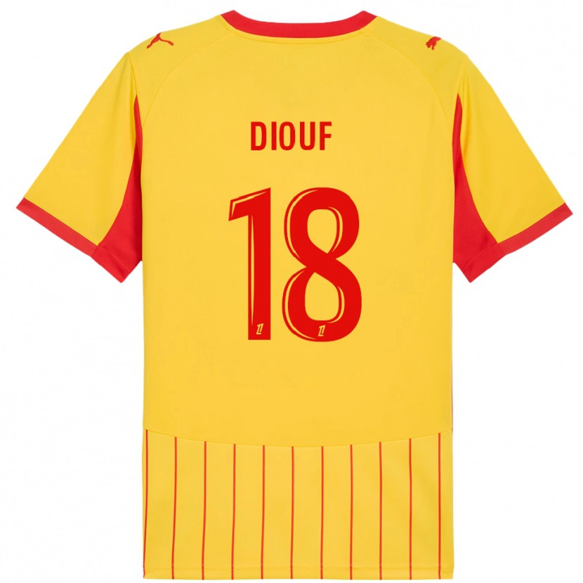 Danxen Kobiety Andy Diouf #18 Żółto-Czerwony Domowa Koszulka 2025/26 Koszulki Klubowe