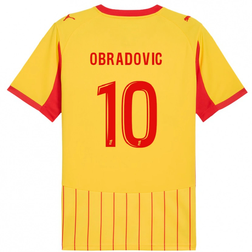 Danxen Kobiety Ognjen Obradovic #10 Żółto-Czerwony Domowa Koszulka 2025/26 Koszulki Klubowe