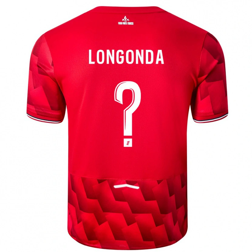 Danxen Kobiety Jean-Pierre Longonda #0 Czerwono-Biały Domowa Koszulka 2025/26 Koszulki Klubowe