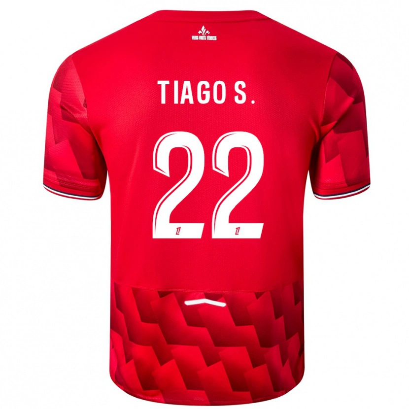 Danxen Kobiety Tiago Santos #22 Czerwono-Biały Domowa Koszulka 2025/26 Koszulki Klubowe