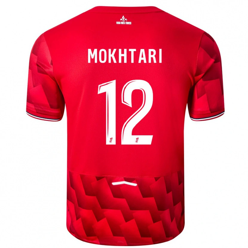 Danxen Kobiety Brahim Mokhtari #12 Czerwono-Biały Domowa Koszulka 2025/26 Koszulki Klubowe