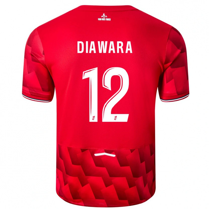 Danxen Kobiety Bakari Diawara #12 Czerwono-Biały Domowa Koszulka 2025/26 Koszulki Klubowe