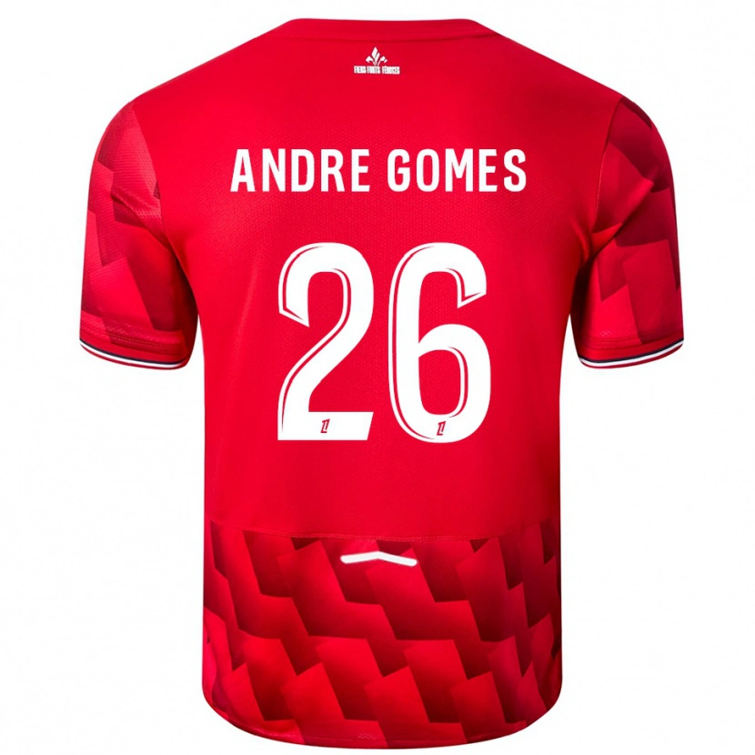 Danxen Kobiety André Gomes #26 Czerwono-Biały Domowa Koszulka 2025/26 Koszulki Klubowe