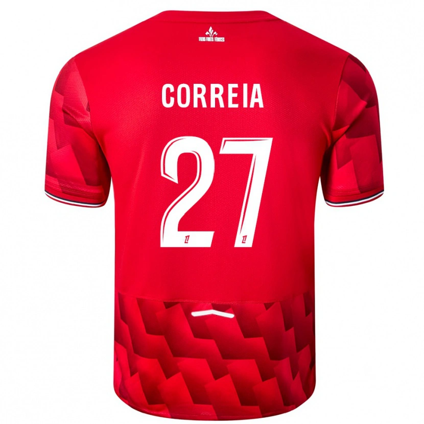Danxen Kobiety Félix Correia #27 Czerwono-Biały Domowa Koszulka 2025/26 Koszulki Klubowe