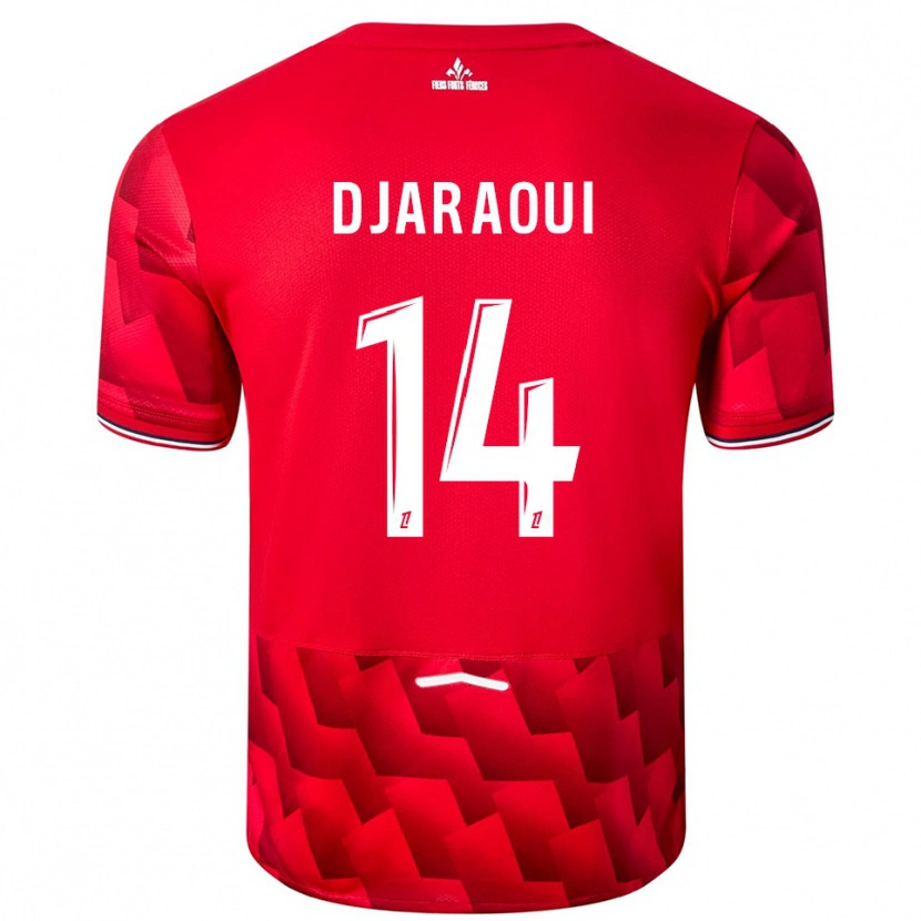 Danxen Kobiety Mehdi Djaraoui #14 Czerwono-Biały Domowa Koszulka 2025/26 Koszulki Klubowe