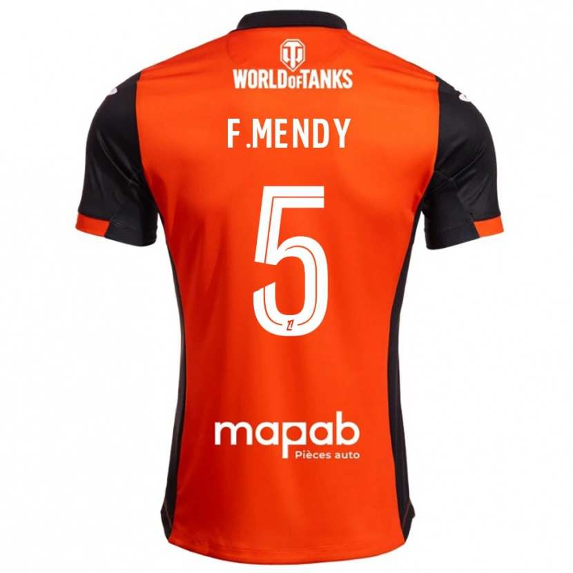 Danxen Kobiety Formose Mendy #5 Czarno-Pomarańczowy Domowa Koszulka 2025/26 Koszulki Klubowe