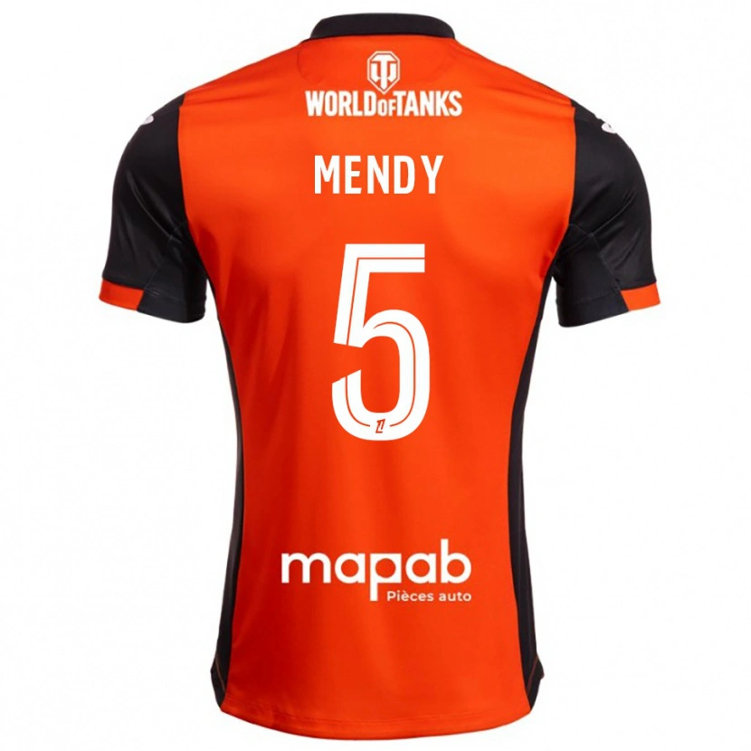 Danxen Kobiety Benjamin Mendy #5 Czarno-Pomarańczowy Domowa Koszulka 2025/26 Koszulki Klubowe