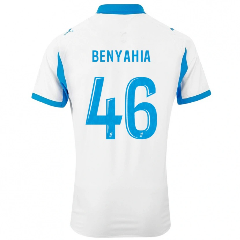 Danxen Kobiety Aylan Benyahia-Tani #46 Biało-Błękitny Domowa Koszulka 2025/26 Koszulki Klubowe