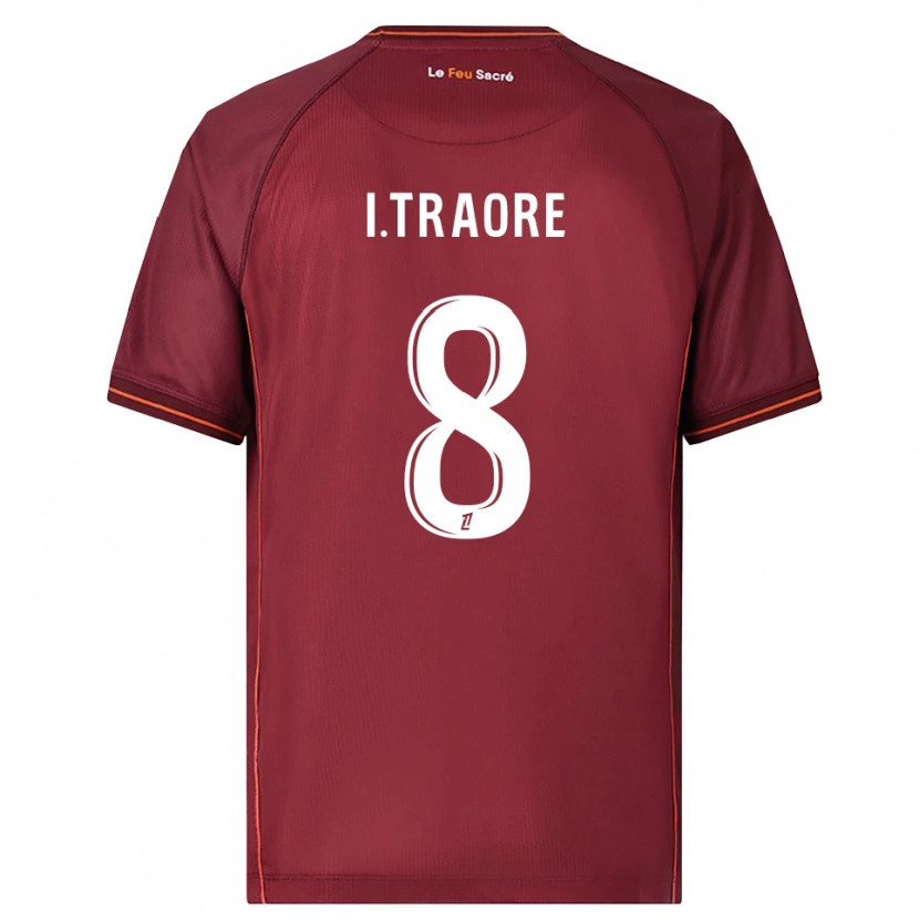 Danxen Kobiety Ismaël Traoré #8 Bordowo-Biały Domowa Koszulka 2025/26 Koszulki Klubowe
