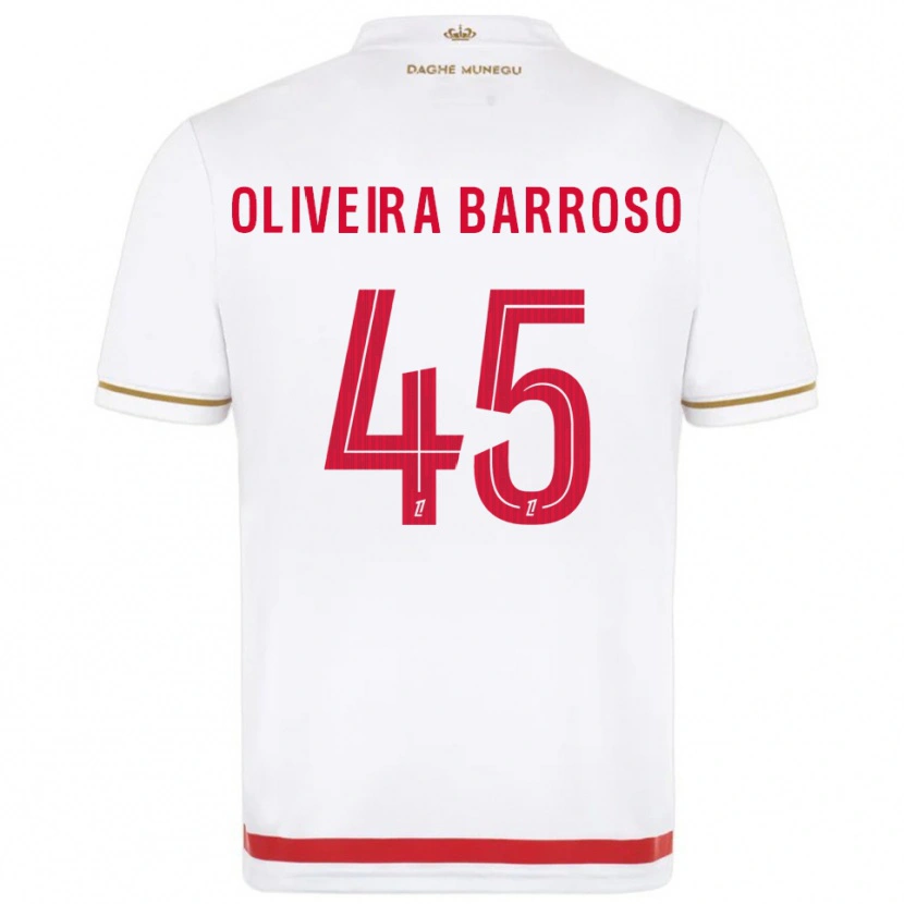 Danxen Kobiety Mickael Oliveira Barroso #45 Czerwono-Biały Domowa Koszulka 2025/26 Koszulki Klubowe