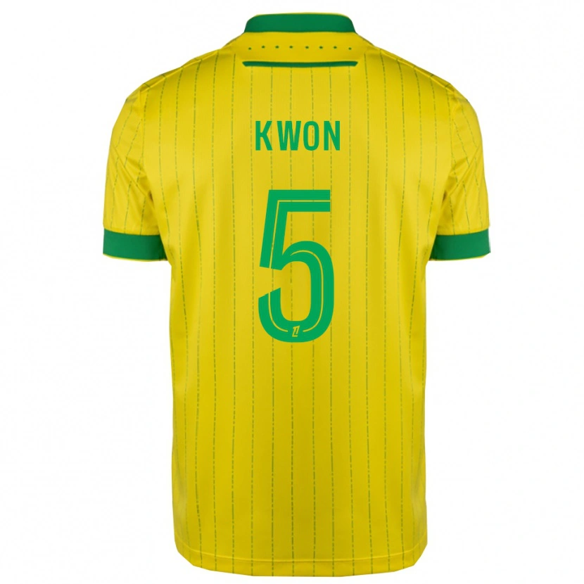 Danxen Kobiety Hyeok-Kyu Kwon #5 Żółto-Zielony Domowa Koszulka 2025/26 Koszulki Klubowe