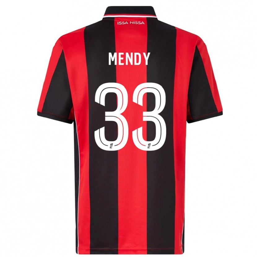 Danxen Kobiety Antoine Mendy #33 Czerwono-Czarny Domowa Koszulka 2025/26 Koszulki Klubowe