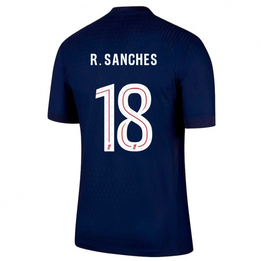 Danxen Kobiety Renato Sanches #18 Granatowo-Czerwony Domowa Koszulka 2025/26 Koszulki Klubowe