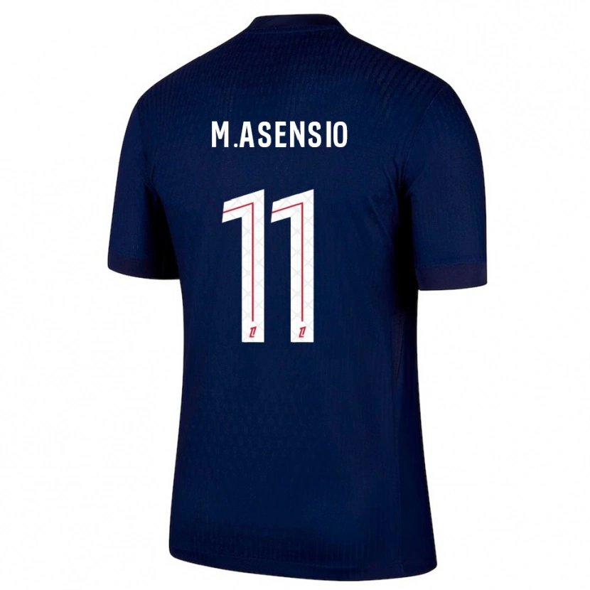 Danxen Kobiety Marco Asensio #11 Granatowo-Czerwony Domowa Koszulka 2025/26 Koszulki Klubowe