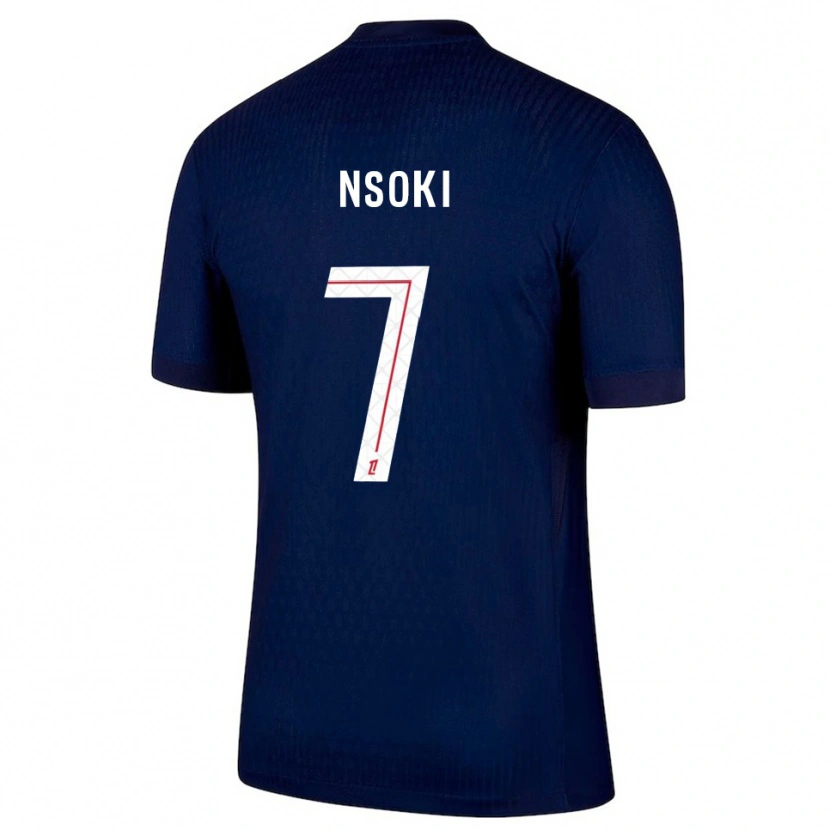 Danxen Kobiety Noah Nsoki #7 Granatowo-Czerwony Domowa Koszulka 2025/26 Koszulki Klubowe