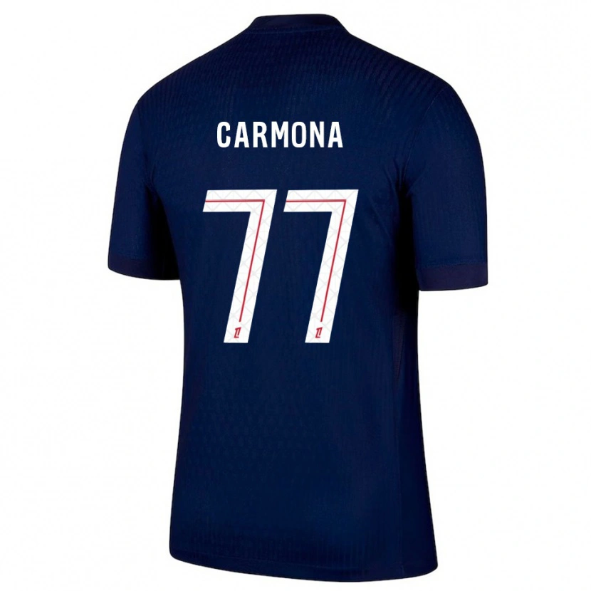Danxen Kobiety Olga Carmona #77 Granatowo-Czerwony Domowa Koszulka 2025/26 Koszulki Klubowe