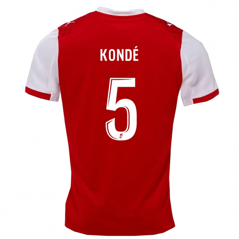 Danxen Kobiety Jean-Charles Kondé #5 Czerwono-Biały Domowa Koszulka 2025/26 Koszulki Klubowe