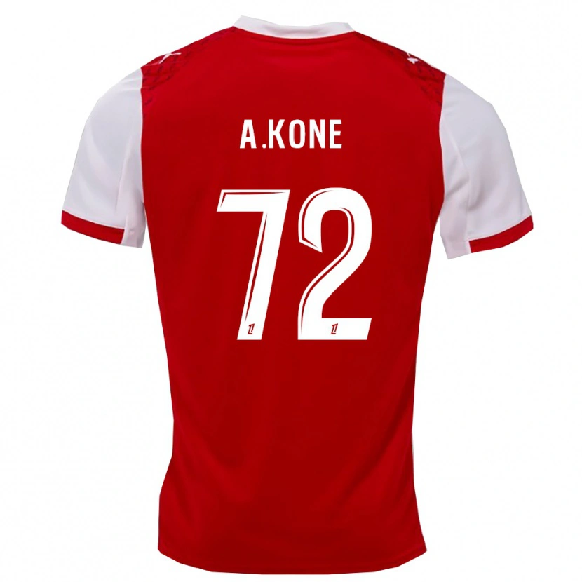 Danxen Kobiety Amadou Koné #72 Czerwono-Biały Domowa Koszulka 2025/26 Koszulki Klubowe