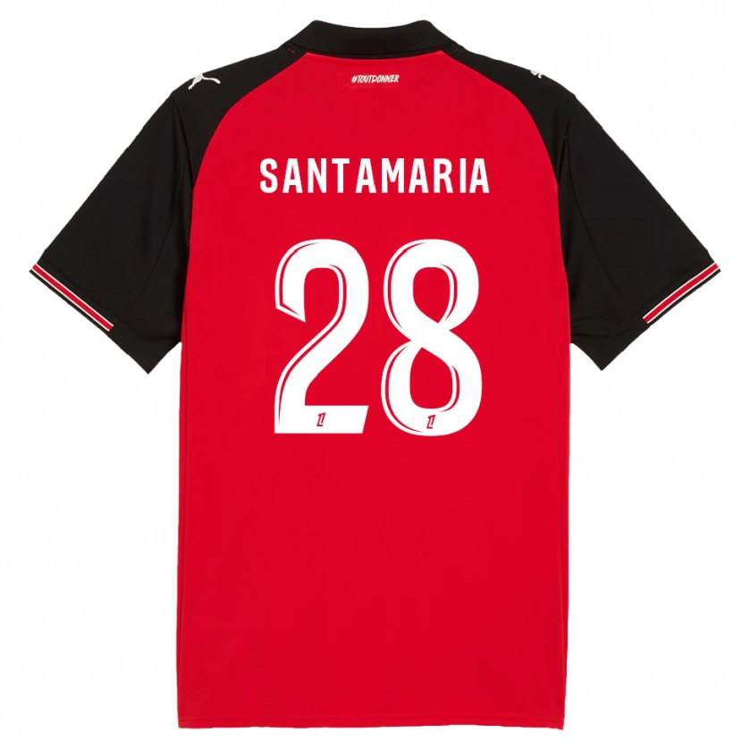 Danxen Kobiety Baptiste Santamaria #28 Czerwono-Czarny Domowa Koszulka 2025/26 Koszulki Klubowe