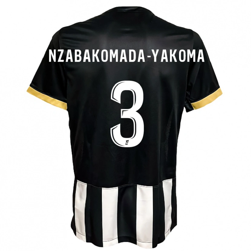 Danxen Kobiety Raphaël Nzabakomada-Yakoma #3 Czarno-Biały Domowa Koszulka 2025/26 Koszulki Klubowe