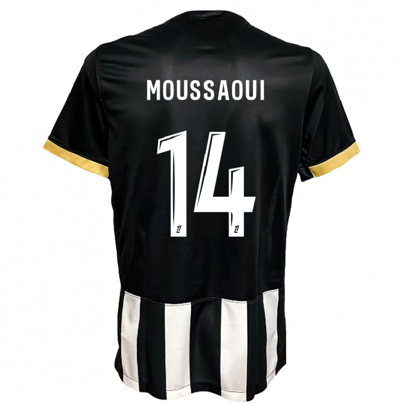 Danxen Kobiety Amine Moussaoui #14 Czarno-Biały Domowa Koszulka 2025/26 Koszulki Klubowe