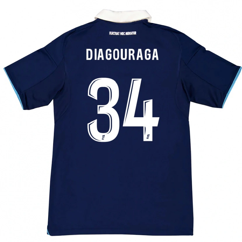 Danxen Kobiety Djibril Diagouraga #34 Ciemnoniebiesko-Biały Domowa Koszulka 2025/26 Koszulki Klubowe