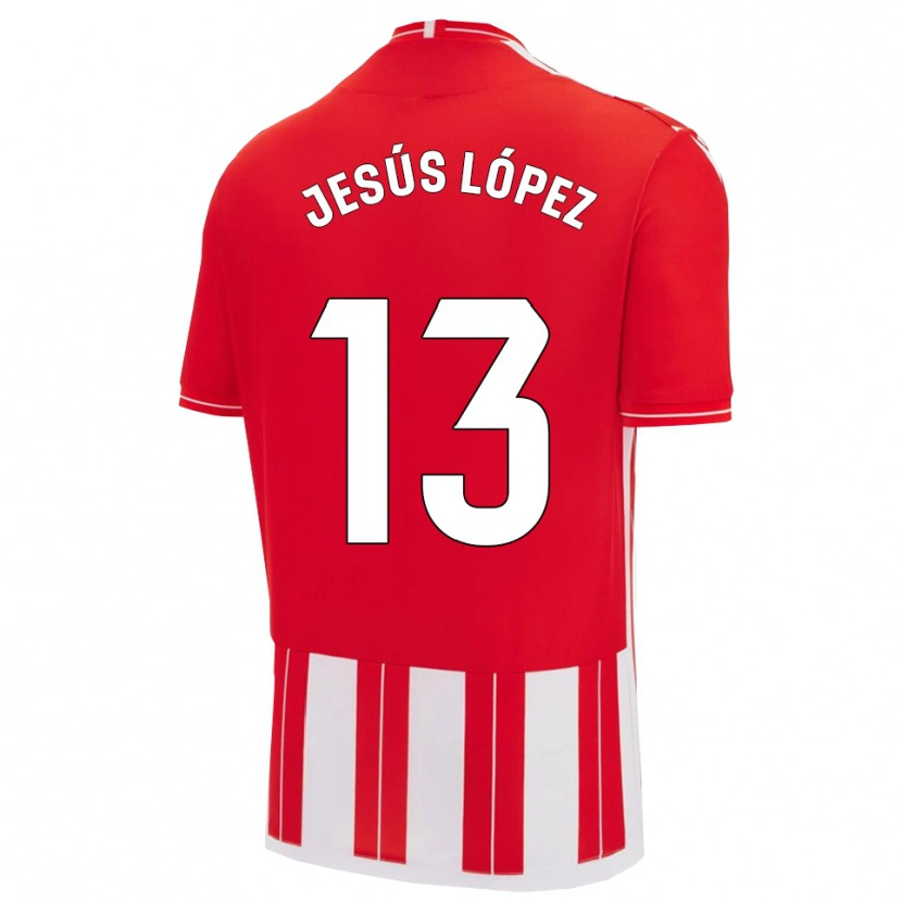 Danxen Kobiety Jesús López #13 Czerwono-Biały Domowa Koszulka 2025/26 Koszulki Klubowe