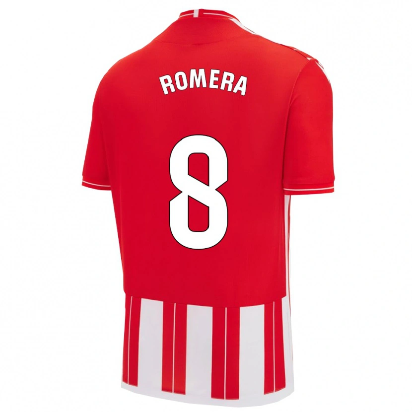 Danxen Kobiety Miguel Romera #8 Czerwono-Biały Domowa Koszulka 2025/26 Koszulki Klubowe