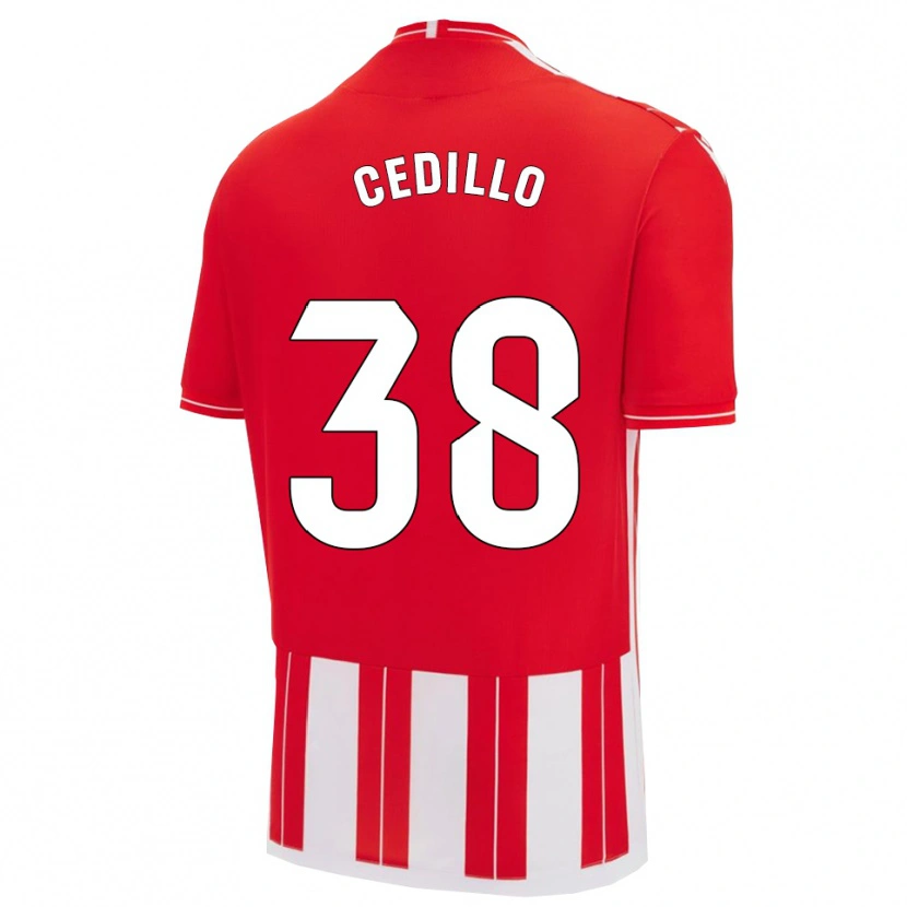 Danxen Kobiety Pedro Cedillo #38 Czerwono-Biały Domowa Koszulka 2025/26 Koszulki Klubowe