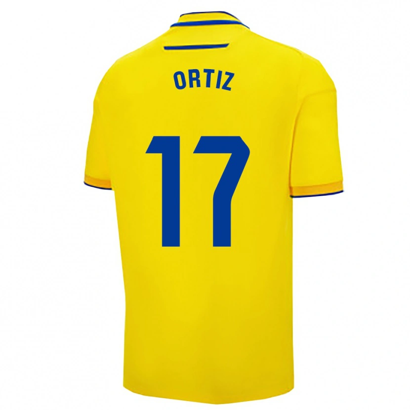 Danxen Kobiety Pablo Ortiz #17 Żółto-Granatowy Domowa Koszulka 2025/26 Koszulki Klubowe