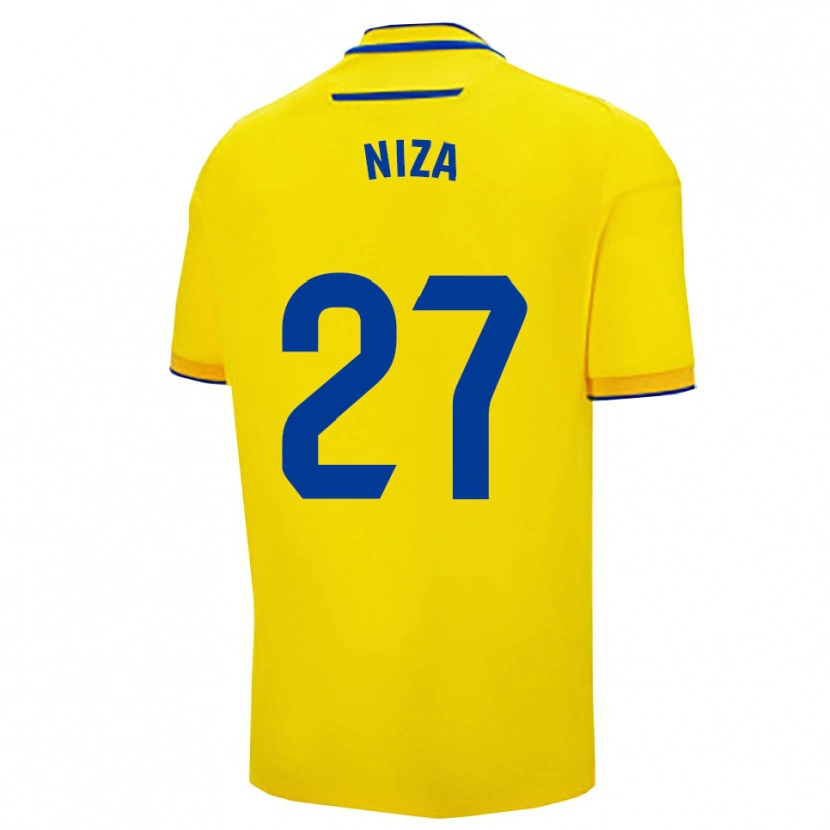 Danxen Kobiety Sergio Niza #27 Żółto-Granatowy Domowa Koszulka 2025/26 Koszulki Klubowe