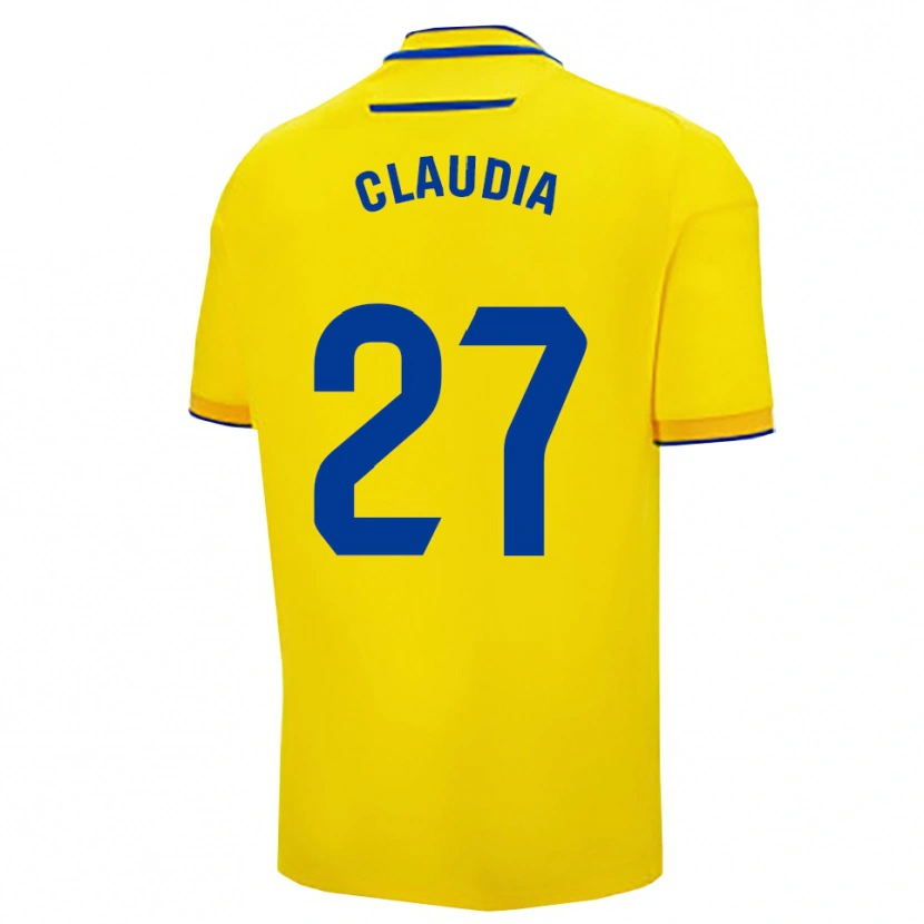 Danxen Kobiety Claudia Batista Rivera #27 Żółto-Granatowy Domowa Koszulka 2025/26 Koszulki Klubowe