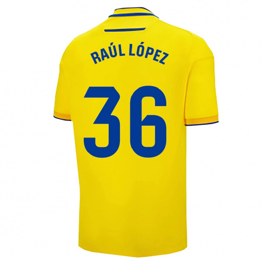 Danxen Kobiety Raúl López #36 Żółto-Granatowy Domowa Koszulka 2025/26 Koszulki Klubowe