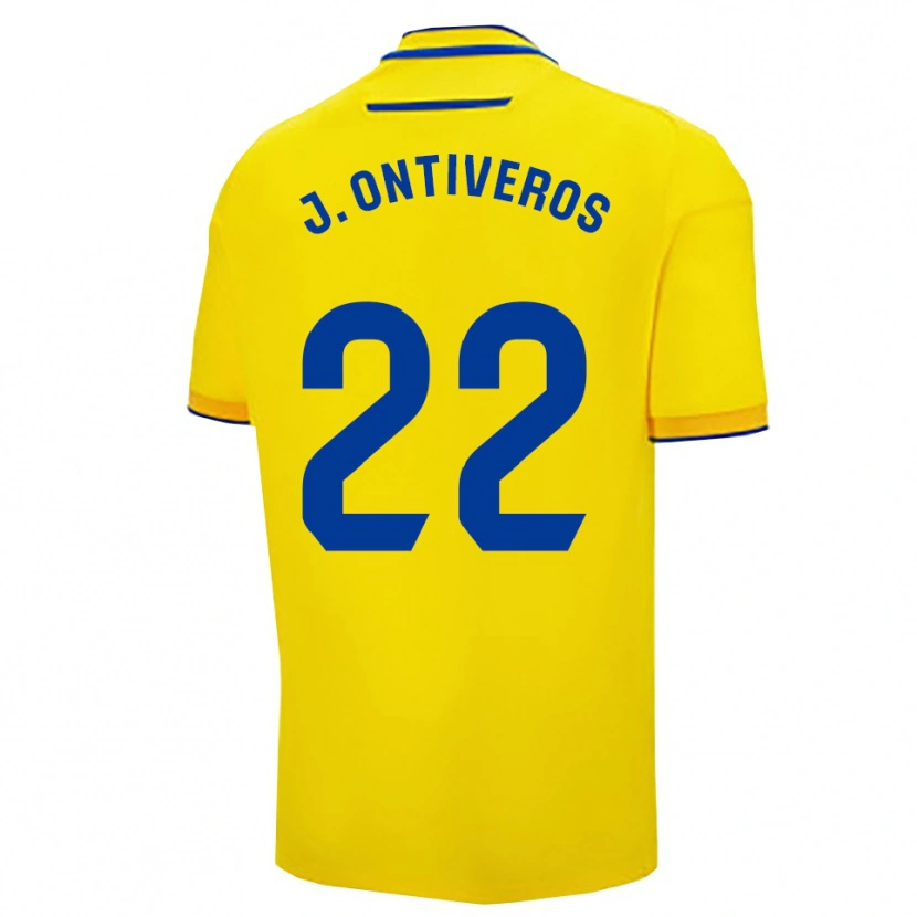 Danxen Kobiety Javi Ontiveros #22 Żółto-Granatowy Domowa Koszulka 2025/26 Koszulki Klubowe