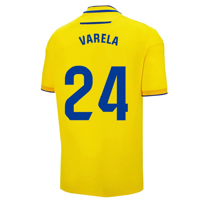 Danxen Kobiety Brandon Varela #24 Żółto-Granatowy Domowa Koszulka 2025/26 Koszulki Klubowe