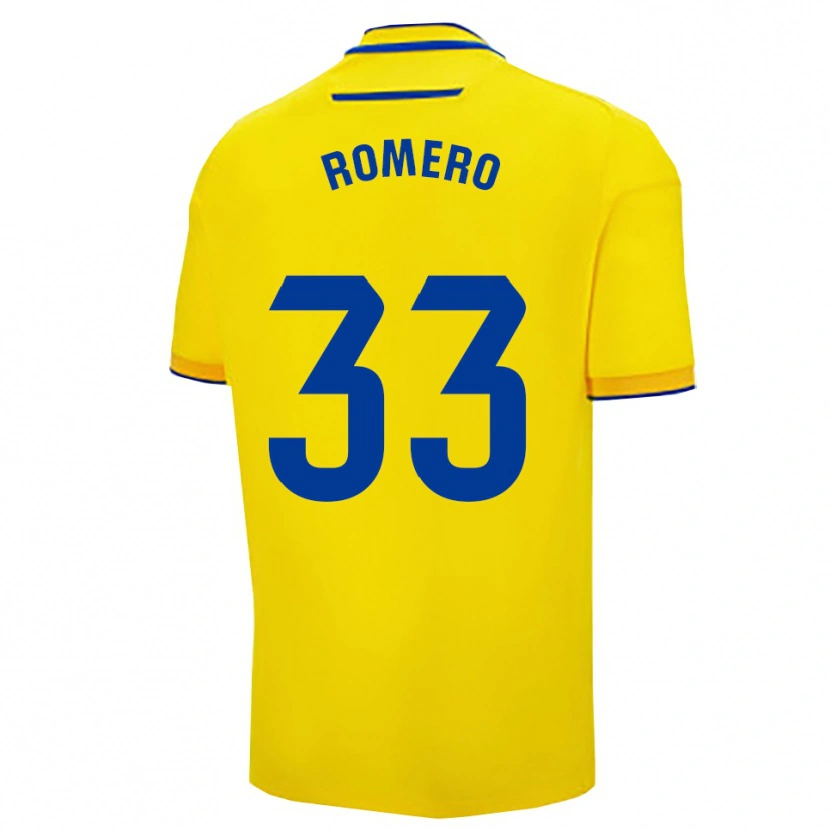 Danxen Kobiety Saúl Romero #33 Żółto-Granatowy Domowa Koszulka 2025/26 Koszulki Klubowe